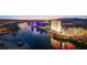 Beautiful aerial view of Riverside Resort illuminated on the riverfront at sunset at 2727 Chinaberry Hill St, Laughlin, NV 89029