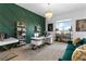 Bright office space with modern decor, custom shelving, and comfortable seating for productivity and style at 286 Shaded Canyon Dr, Henderson, NV 89012