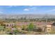 Scenic view of the Las Vegas skyline over rooftops and neighborhood landscaping at 350 Gandara St, Las Vegas, NV 89138