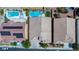 Bird's-eye view of a house with solar panels and a well-maintained landscape at 5820 Amber Station Ave, Las Vegas, NV 89131