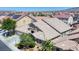 Aerial view of home showcasing the roof, landscaping, and surrounding neighborhood at 5820 Amber Station Ave, Las Vegas, NV 89131