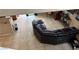 View from upstairs of the open concept living room and kitchen space at 6495 Chettle House Ln, Las Vegas, NV 89122