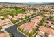 Picture of a community street view with numerous homes, sidewalks, and green landscaping at 7716 Twin Tails St, Las Vegas, NV 89149
