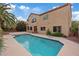 Inviting backyard pool and patio area, perfect for outdoor entertaining and relaxation at 7808 Brook Valley Dr, Las Vegas, NV 89123
