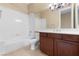 Bathroom featuring a tub and shower combination and a modern vanity at 1111 Casa Palermo Cir, Henderson, NV 89011