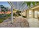Charming covered back patio with flagstone, seating and sunset views at 1805 Prichard Ave, Henderson, NV 89052