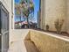 Private outdoor patio with decorative concrete wall offering a quiet spot for relaxation at 2080 Karen Ave # 34, Las Vegas, NV 89169