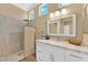 Bathroom boasting marble countertops, shower, and modern finishes at 2232 Beacon Ridge Dr, Las Vegas, NV 89134