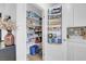 Walk-in pantry with shelving, door storage and well-organized food items at 272 Mount Steele Ave, Henderson, NV 89015