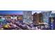 Panoramic view of the brightly lit Las Vegas Strip at twilight with its various casinos and hotels at 3750 Las Vegas Blvd # 2407, Las Vegas, NV 89158