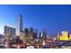 View of the Las Vegas Strip with illuminated hotels and casinos under a clear sky at 3750 Las Vegas Blvd # 2407, Las Vegas, NV 89158