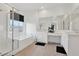 This bathroom features a glass shower door, tile floors, and a large mirror at 4347 Outlook Vista Ave, North Las Vegas, NV 89084