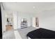 This bedroom features a TV on a shelf and a smooth white ceiling at 4347 Outlook Vista Ave, North Las Vegas, NV 89084
