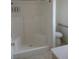 Bathroom featuring walk-in shower with bench seating and safety bars at 600 Sarajane Ln, Las Vegas, NV 89107