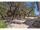 Expansive backyard area showcases mature trees, hardscape and privacy walls at 6407 Wild Strawberry Ln, Las Vegas, NV 89142