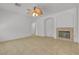 Cozy living room with tile flooring and a fireplace at 6407 Wild Strawberry Ln, Las Vegas, NV 89142