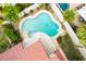 Overhead picture of backyard pool and patio featuring manicured landscaping at 7632 Spruce Run Ct, Las Vegas, NV 89128