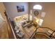 An overhead shot of the 2-story living room showing stairs, high ceilings, and lots of natural light at 9052 Pine Mission Ave, Las Vegas, NV 89143