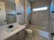 Modern bathroom with walk-in shower, sleek fixtures, and large mirror at 2805 Proust Ct, Henderson, NV 89044