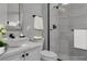 Modern bathroom features sleek vanity with vessel sink and luxurious glass-enclosed shower at 2805 Proust Ct, Henderson, NV 89044