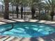 This community hot tub features sparkling, clear water and views of the surrounding desert landscape at 2805 Proust Ct, Henderson, NV 89044
