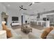 Open-concept living area with kitchen, modern furnishings, and abundant natural light at 2805 Proust Ct, Henderson, NV 89044