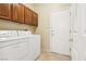 Bright laundry room features updated washer and dryer, tile flooring, and convenient access to the exterior at 3029 Paseo Hills Way, Henderson, NV 89052
