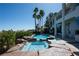 Beautiful backyard pool and spa area with lush landscaping and a luxurious setting at 5020 Spanish Heights Dr, Las Vegas, NV 89148