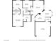 Home floor plan layout with measurements for bedrooms, baths, kitchen, living, and dining rooms at 520 Stonehurst Dr, North Las Vegas, NV 89031