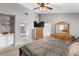 Bedroom features an arched doorway leading to the en-suite bath at 94 Fantasia Ln, Henderson, NV 89074