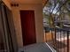 Private patio featuring a metal fence and a door at 3275 Arville St # C, Las Vegas, NV 89102