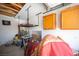 Spacious garage with overhead storage racks and cabinets at 7103 Shadow Crest Dr, Las Vegas, NV 89119