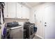 Well-organized laundry room featuring modern washer and dryer, storage, and easy access at 7103 Shadow Crest Dr, Las Vegas, NV 89119