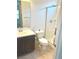 Bathroom featuring vanity, toilet, and glass enclosed shower at 8550 Lost Pony St, Las Vegas, NV 89148