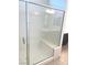 Contemporary shower with a glass door and built-in bench seat at 8550 Lost Pony St, Las Vegas, NV 89148