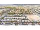 An aerial shot presents community layout, school proximity, and homes in the neighborhood at 11228 Burning River St, Las Vegas, NV 89183