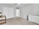 Neutral bedroom featuring lots of storage and a ceiling fan at 11228 Burning River St, Las Vegas, NV 89183