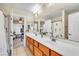 Long vanity with double sinks and mirrors at 41 Stablewood Ct, North Las Vegas, NV 89084