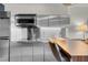 Contemporary kitchen with stainless steel appliances and functional breakfast bar at 4381 W Flamingo Rd # 1109, Las Vegas, NV 89103