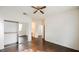 Bedroom featuring wood floors and a mirrored closet at 10505 Jeremy Ridge Ave, Las Vegas, NV 89144