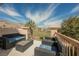 Outdoor patio featuring comfortable seating and views of the golf course and desert landscape at 11534 Glowing Sunset Ln, Las Vegas, NV 89135