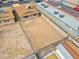 Aerial view shows the size of the lot and the backyard area with fencing at 1189 Blankenship Ave, Las Vegas, NV 89106