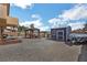 This backyard features a gazebo, shed, and rock landscaping, offering an outdoor living space at 2111 River City Dr, Laughlin, NV 89029