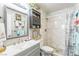 Stylishly renovated bathroom featuring modern vanity, shower, and fixtures for a fresh and inviting space at 2111 River City Dr, Laughlin, NV 89029