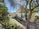 Backyard view with artificial grass and mature tree at 2558 Grandville Ave, Henderson, NV 89052