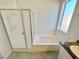 Modern bathroom featuring separate shower and tub at 2558 Grandville Ave, Henderson, NV 89052