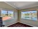 Bright, airy room features dark hardwood floors and expansive water views at 2708 Port Of Call Dr, Las Vegas, NV 89128