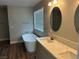 Bright bathroom features a double sink vanity, soaking tub, and modern fixtures for a relaxing space at 3016 Mount Charleston Dr, Pahrump, NV 89048