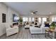 Cozy living room with a fireplace, comfortable seating, and natural light at 3846 W Neal Ave, Las Vegas, NV 89141