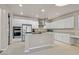 Modern kitchen with stainless steel appliances, a central island, and sleek white cabinetry at 4432 Vicobello Ave, Las Vegas, NV 89141